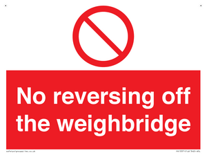 No reversing off the weighbridge